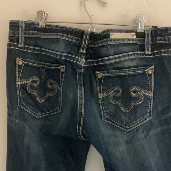 ReRock for Express Skinny Low Rise Jeans, Size 10S, Dark Blue Denim - Picture 4 of 10